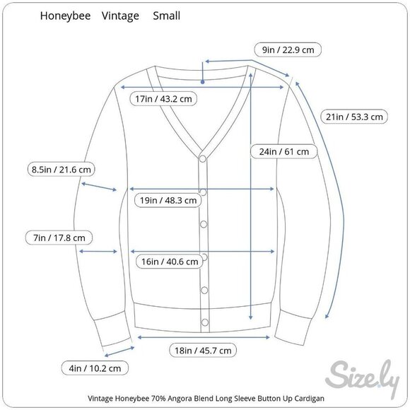 Vintage Honeybee 70% Lambswool Angora Blend Cardigan and Skirt Set Women's S - Picture 16 of 16